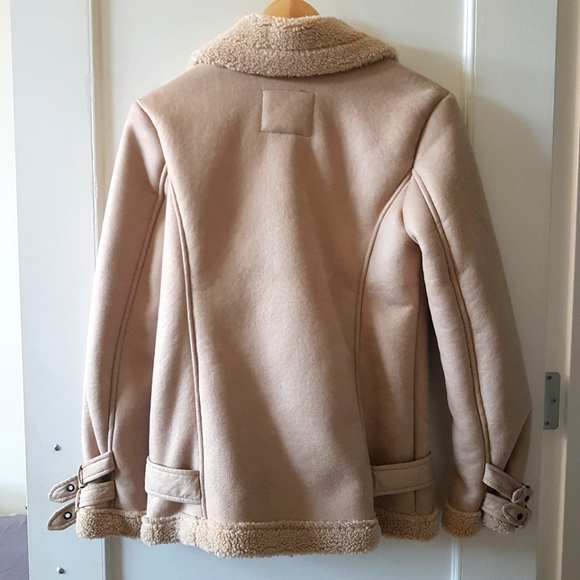 Faux Suede Shearling Moto Jacket - Picture 5 of 5